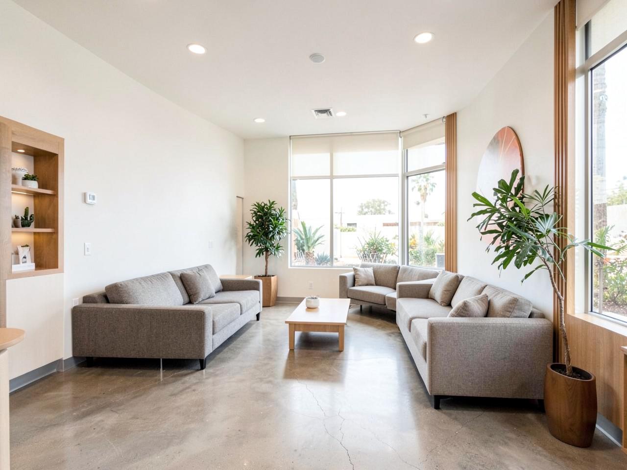 Comfortable lounge at our Santa Ana treatment facility